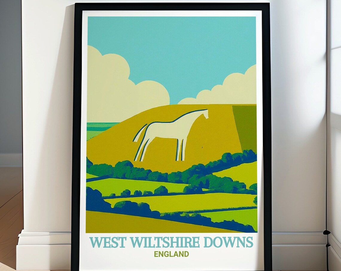 Westbury White Horse Chalk Hill West Wiltshire Downs England Poster