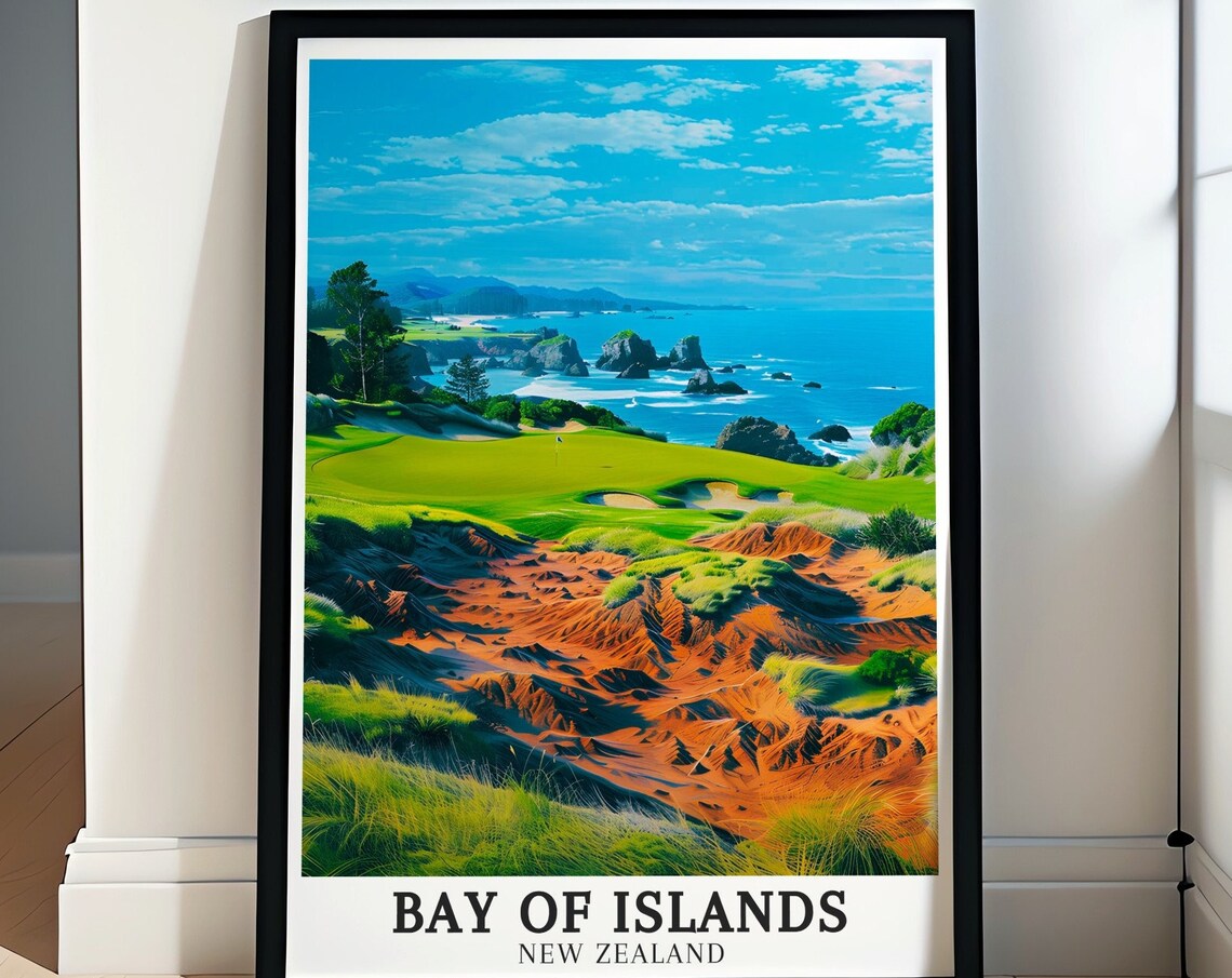 Bay Of Islands New Zealand Scenic Coastal Golf Course Poster
