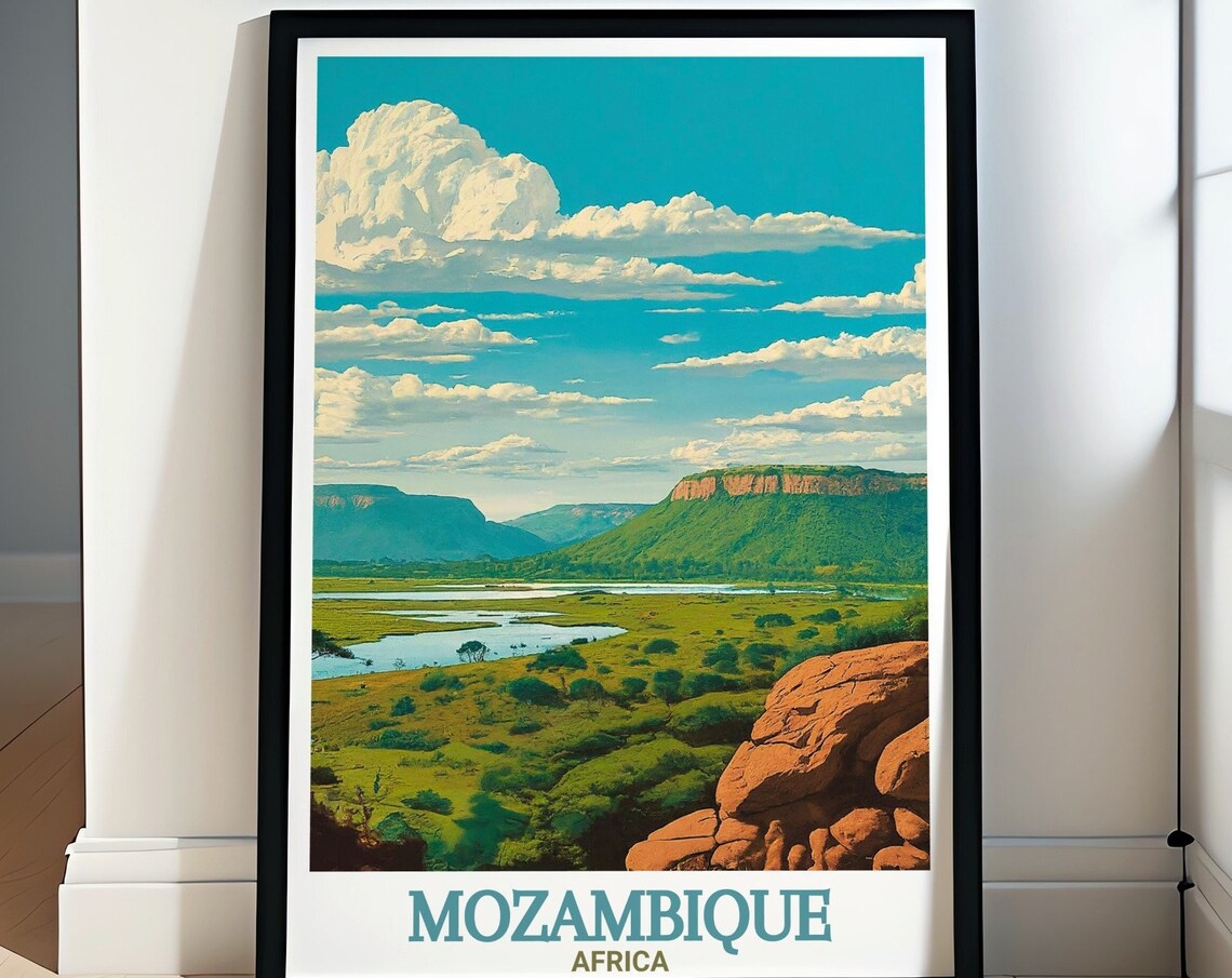 Mozambique Travel Print Gorongosa National Park Posters Mozambique Decor Mozambique Gifts Gorongosa National Park Art