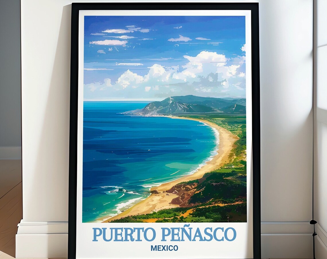 Puerto Penasco Cholla Bay Beach Coastal Mexico Travel Poster