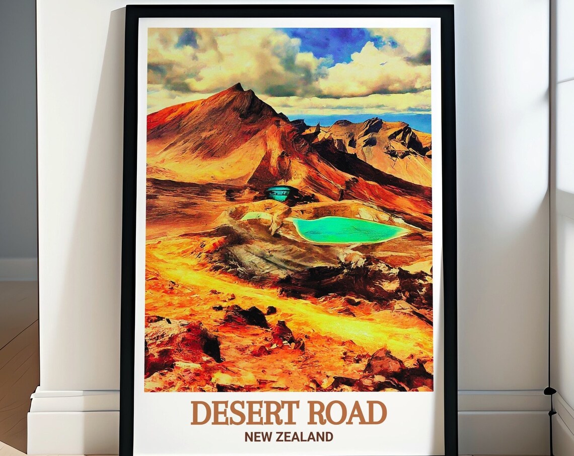 Desert Road Tongariro Crater Lakes New Zealand Volcano Poster