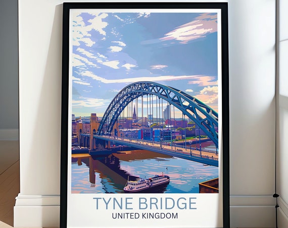 Vintage Tyne Bridge Travel Poster Iconic Newcastle Landmarks In Art Discover Vintage Travel Prints For Urban Explorers