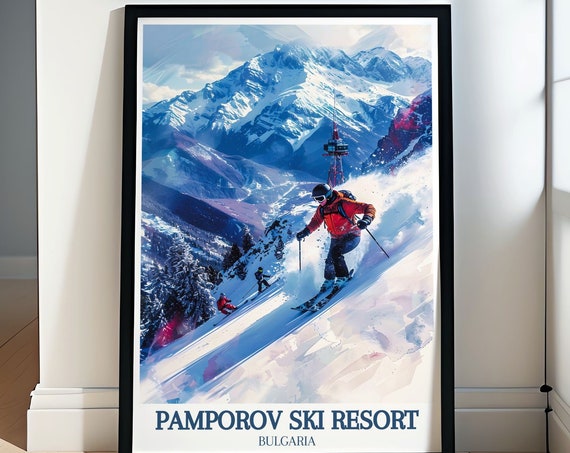 Pamporovo Ski Resort Travel Snezhanka Tower Rhodope Mountains Travel Poster Pamporovo Decor