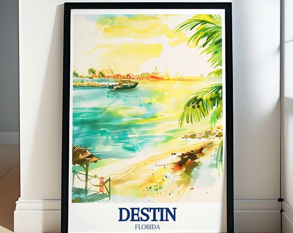 Destin Travel Posters Crab Island And Destin Harbor Art Collection Crab Island Art Prints Destin Harbor Travel Posters Collection