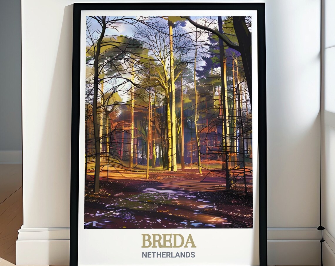 Breda Mastbos Forest Sunlit Trees Dutch Woodland Nature Poster