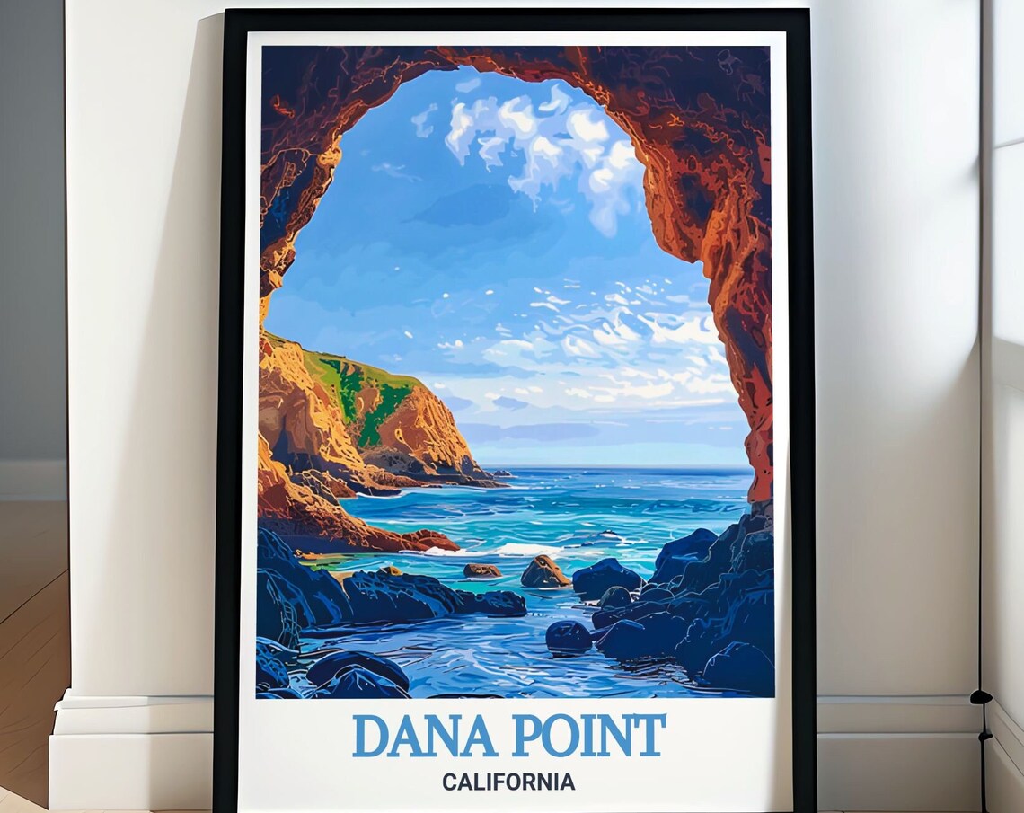 Dana Point California Sea Cave Arch Opening to Ocean Cliffs Poster