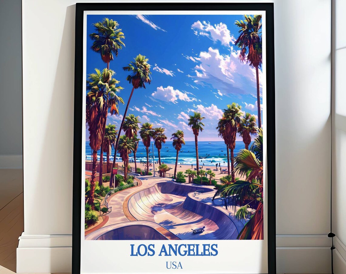 Los Angeles USA Venice Beach Skatepark Fringed by Palms Poster
