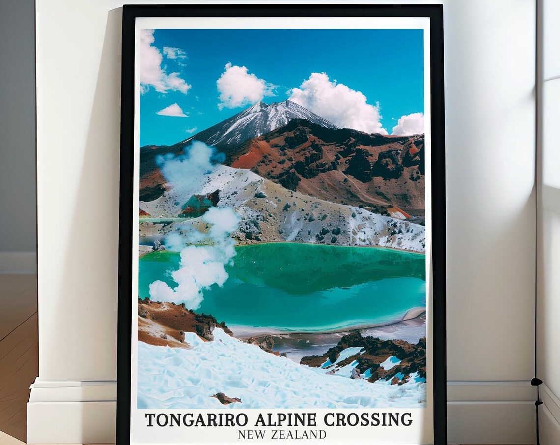 Tongariro Alpine Crossing Emerald Lakes Volcano New Zealand Poster