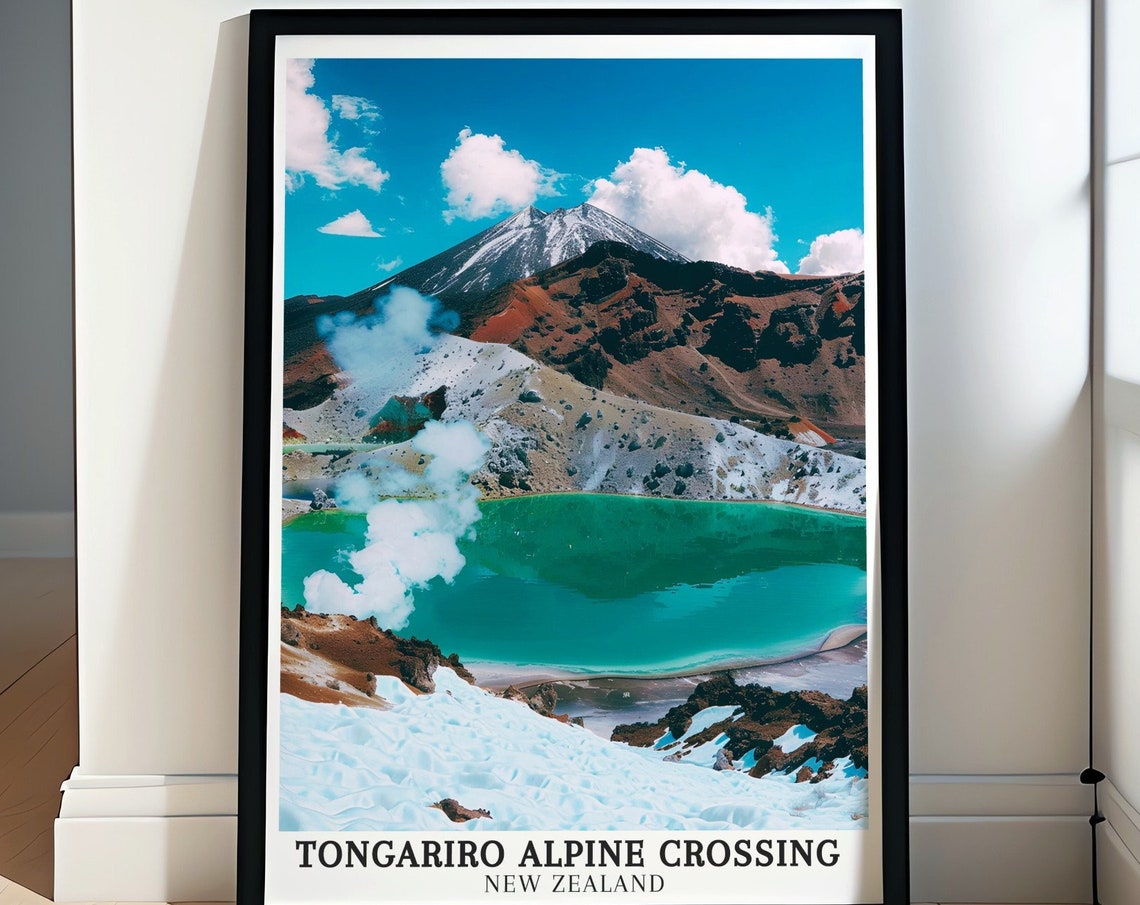 Tongariro Alpine Crossing Travel Art South Crater Travel Posters Wall Art Tongariro National Park Poster Tongariro Alpine Crossing Gift