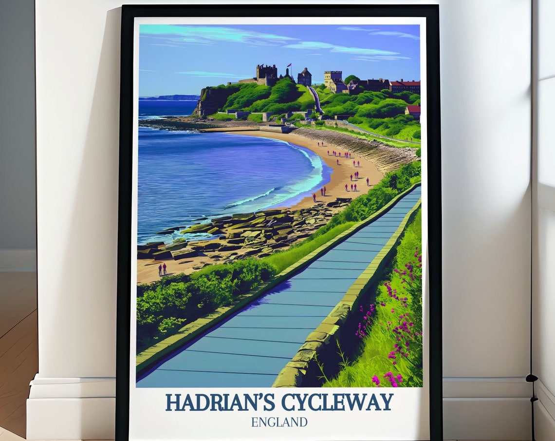 Hadrians Cycleway England Tynemouth Priory Castle Coastal Path Poster