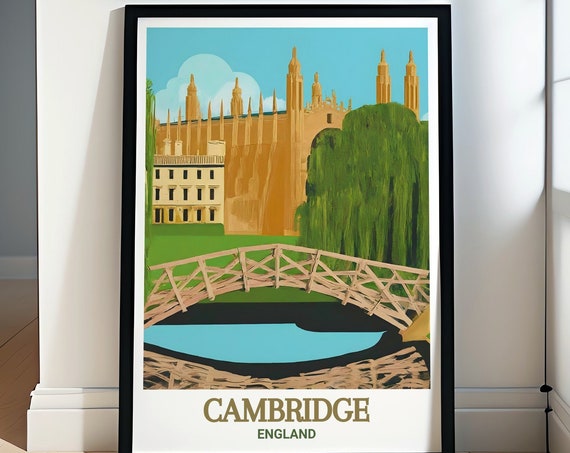 Cambridge Travel Print Mathematical Bridge Art Print Mathematical Bridge Cambridge Wall Art Cambridge Wall Art