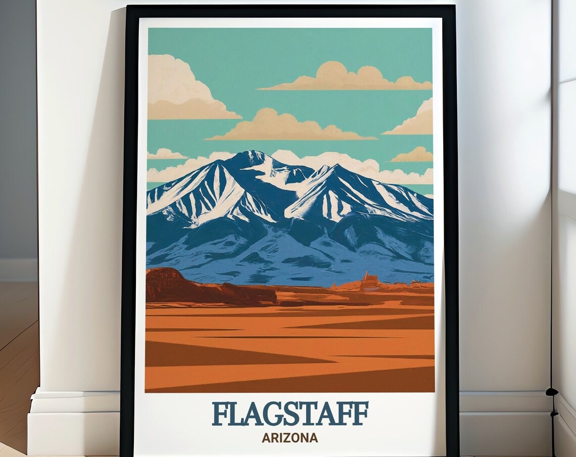 Flagstaff Arizona Snowcapped San Francisco Peaks Travel Poster