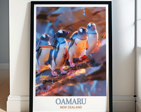Oamaru Blue Penguin Colony Travel Poster