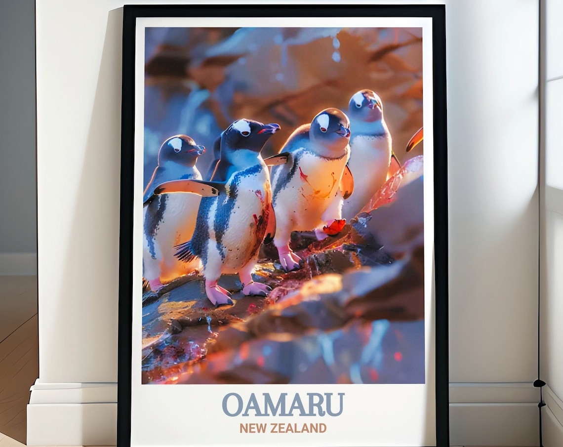Oamaru Blue Penguin Colony Travel Poster