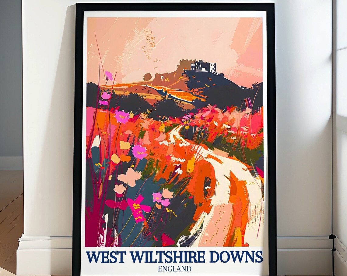 West Wiltshire Downs England Wildflower Meadow Winding Path Poster
