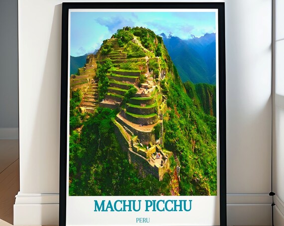 Machu Picchu Peru Ancient Inca Citadel Terraces Travel Poster
