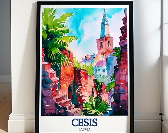 Csis Travel Posters Csis Castle Ruins And St Johns Church Wall Art Collection St Johns Church Wall Decor