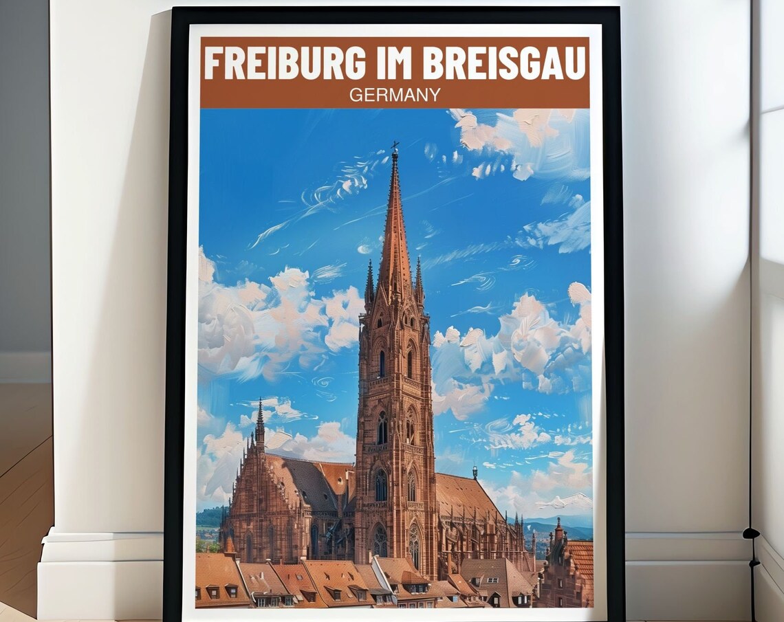 Freiburg Im Breisgau Minster Gothic Spire Germany Skyline Poster