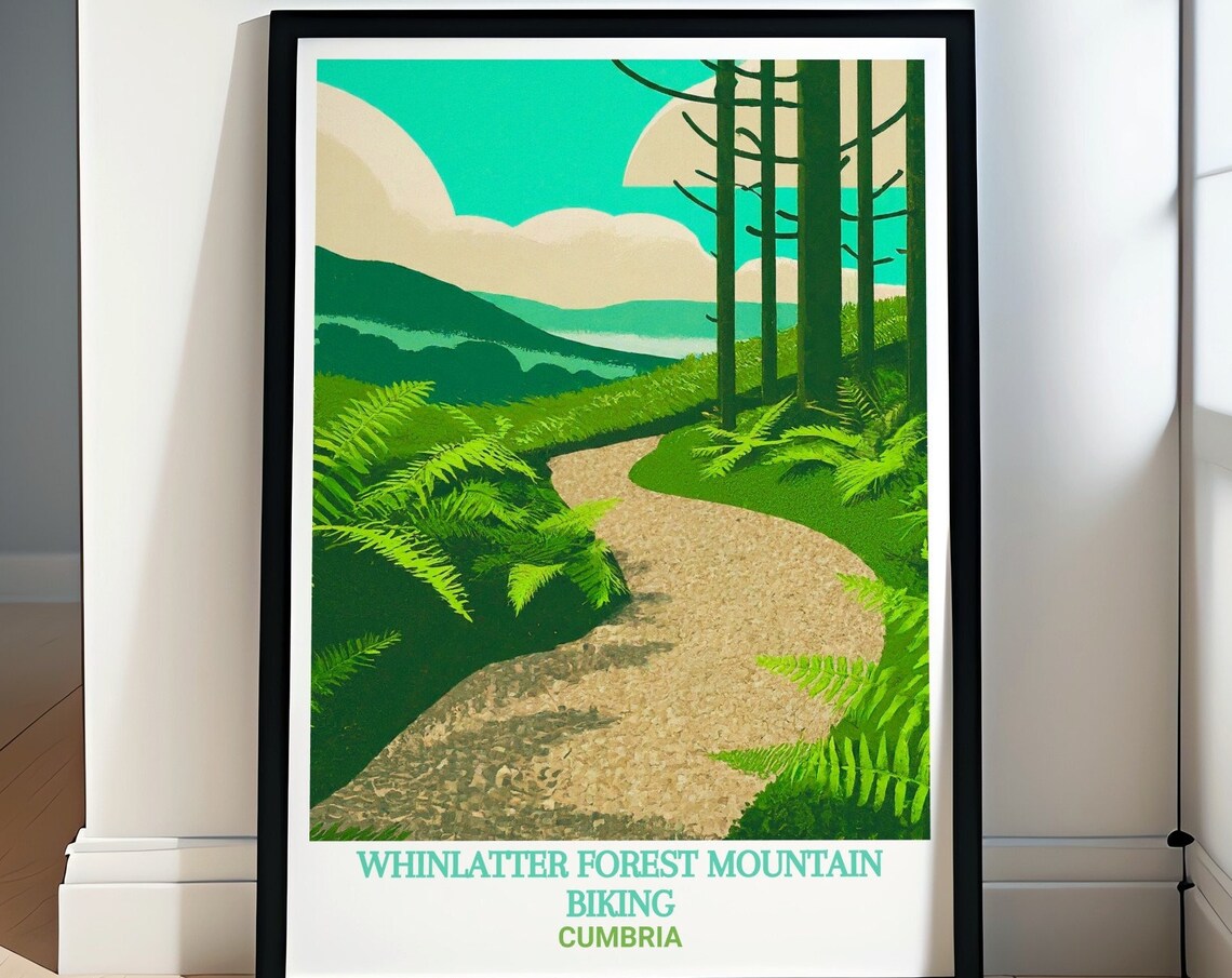 Lush Whinlatter Forest Mountain Biking Cumbria Fern Trail Poster