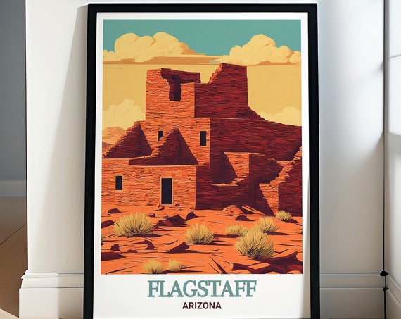 Flagstaff Travel Print Wupatki National Monument Poster Wupatki National Monument Print Flagstaff Poster Wupatki National Monument Art