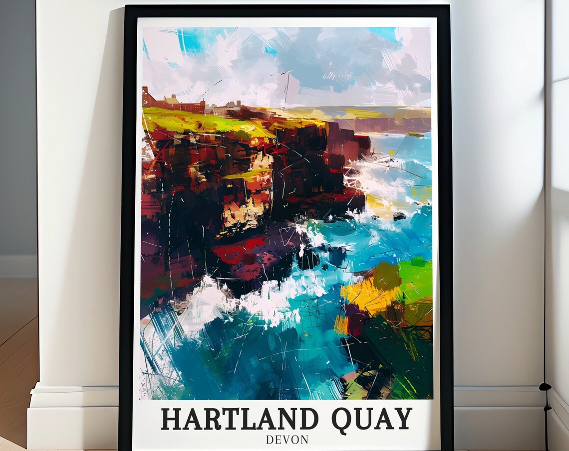 Hartland Quay Travel Poster, South West Coast Path