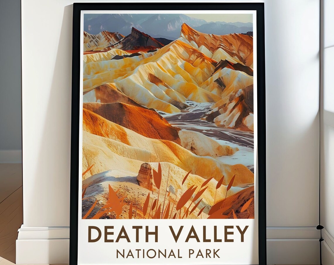 Death Valley National Park Painted Badlands Landscape Travel Poster