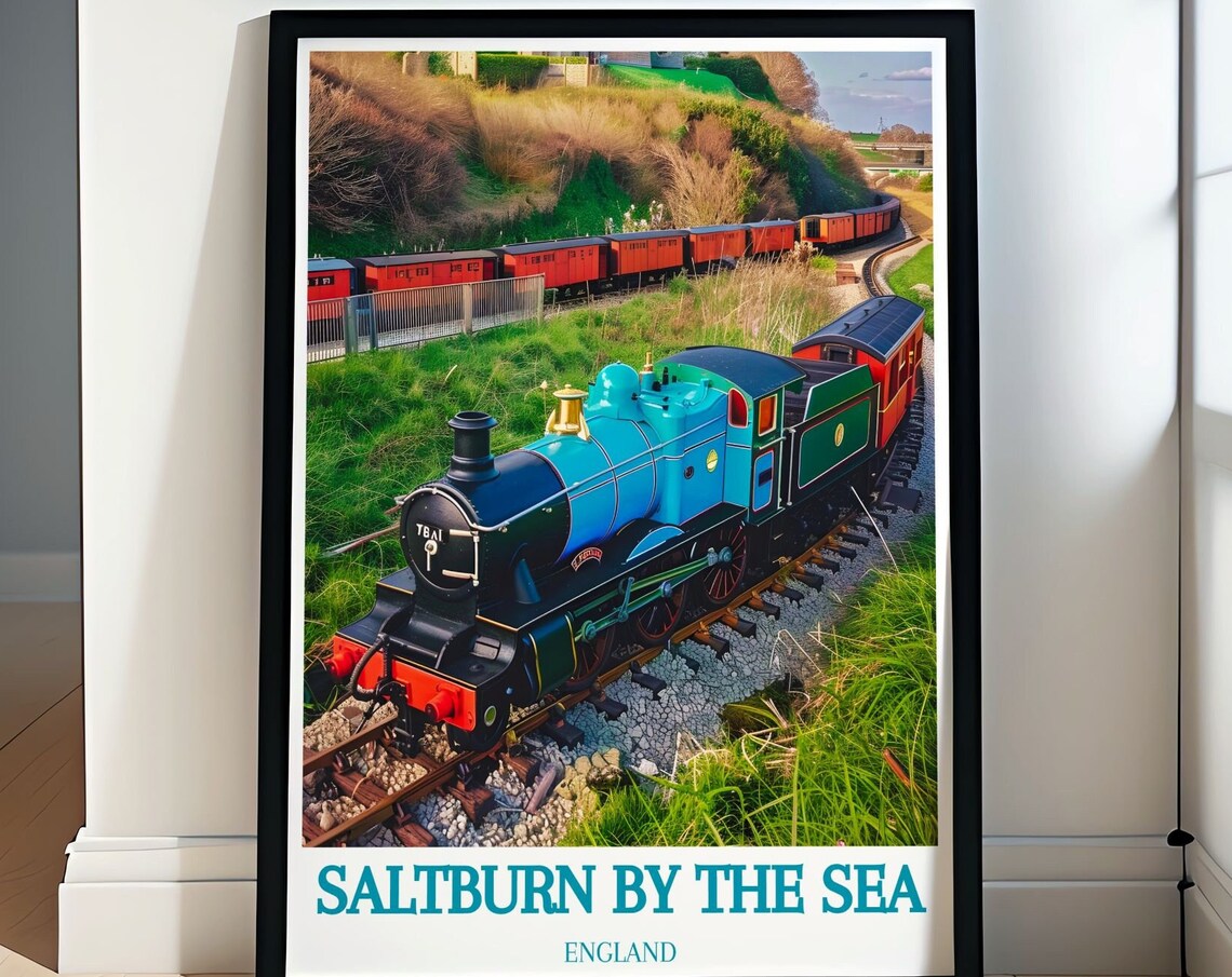Saltburn By The Sea Miniature Steam Railway Engine On Track Poster