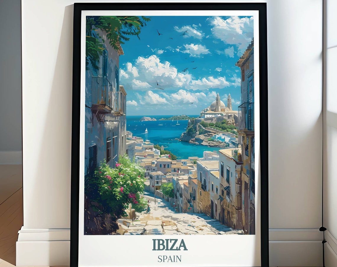 Ibiza Dalt Vila Old Town Harbour Street View Balearics Spain Poster