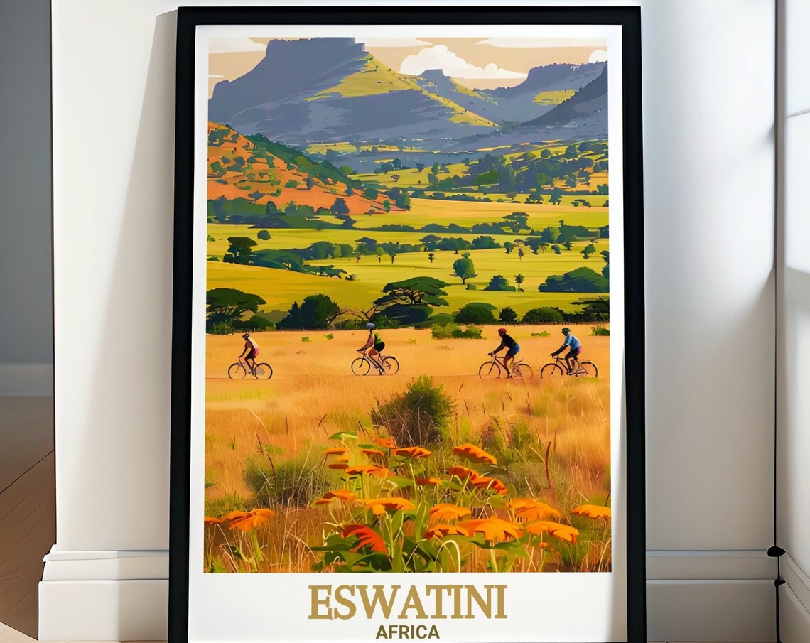 Mlilwane Wildlife Sanctuary Travel Poster, Eswatini