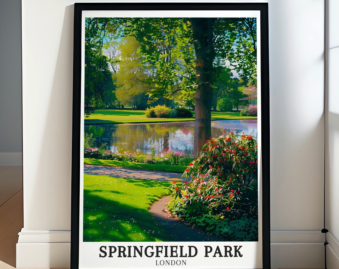 Springfield Park London Pond Rhododendron Walk Spring Bloom Poster