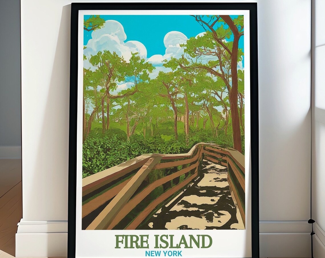 Fire Island New York Sunken Forest Boardwalk Woods Trail Poster