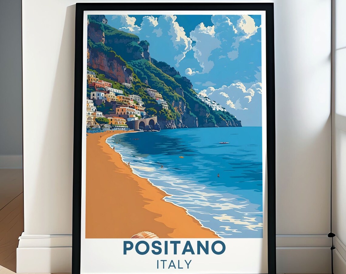 Spiaggia Grande Golden Beach of Positano Amalfi Coast Poster
