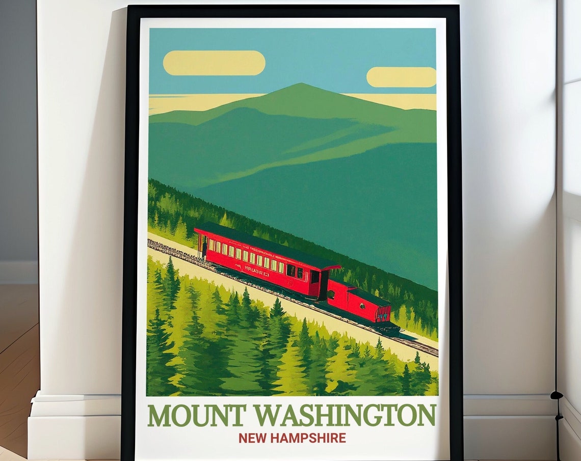 Mount Washington Cog Railway Through New Hampshire Pine Forest Poster