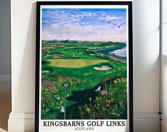 Kingsbarns Golf Travel Poster, Fife Coastline