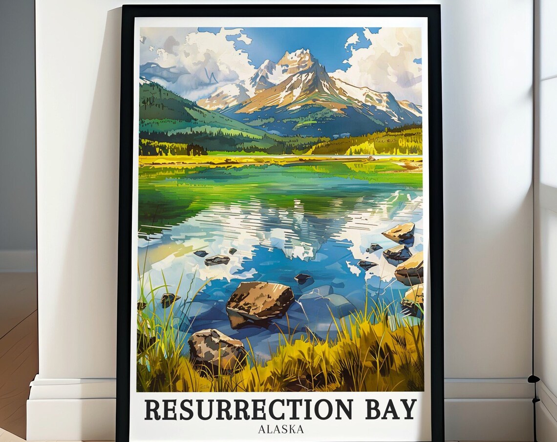 Resurrection Bay Mountain Lake Mirror Reflection Alaska Poster