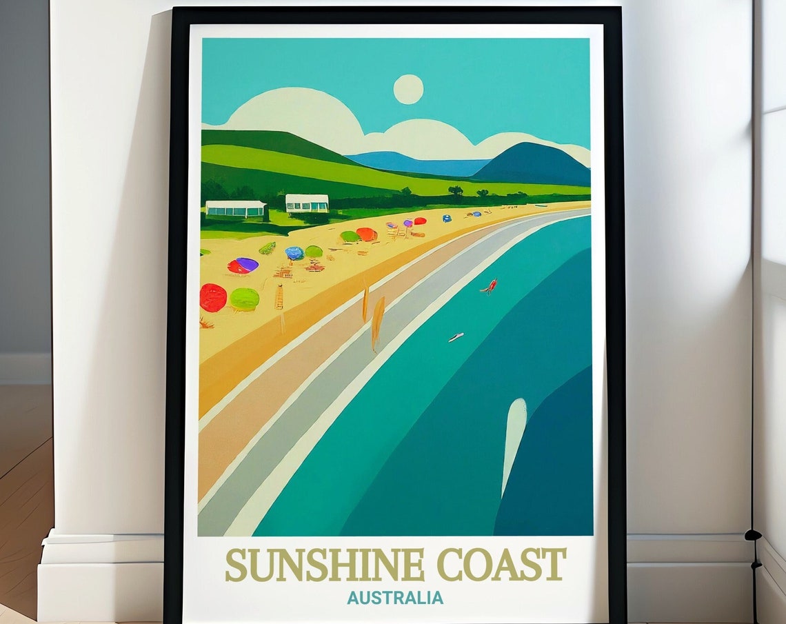 Sunshine Coast Australia Mooloolaba Beach Aerial Coastal Poster