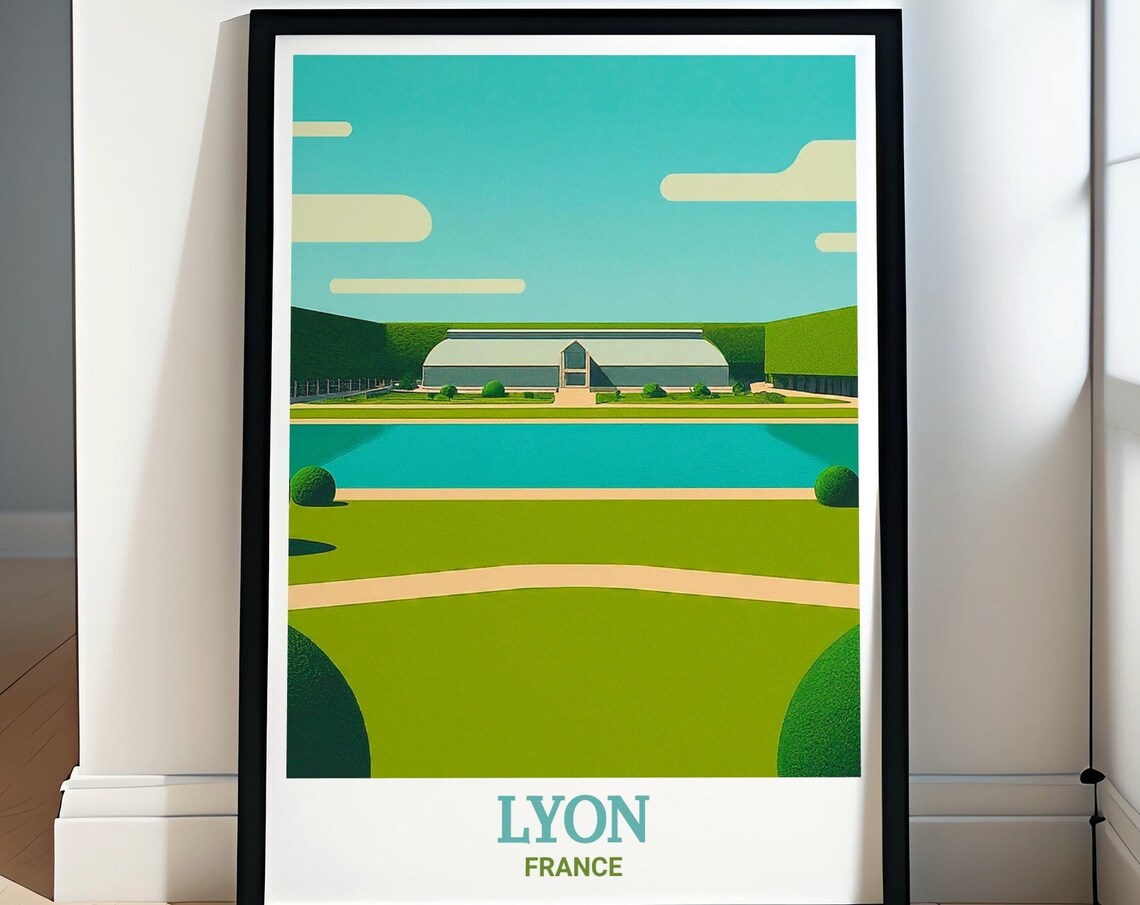 Lyon Parc de la Tete d'Or Serene Gardens France Travel Poster