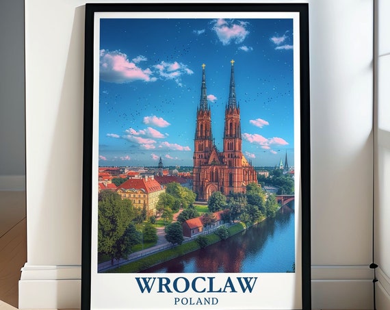 Wroclaw Wall Art Ostrow Tumski Cathedral Island Art For Wroclaw Enthusiasts Ostrow Tumski Cathedral Island Decor