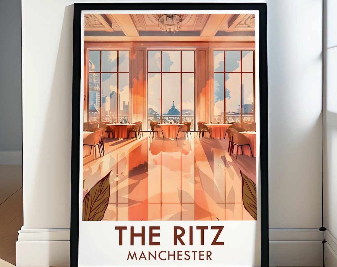 The Ritz Manchester Poster Grand Ballroom Travel Poster The Ritz Manchester Print The Ritz Manchester Grand Ballroom Art Print
