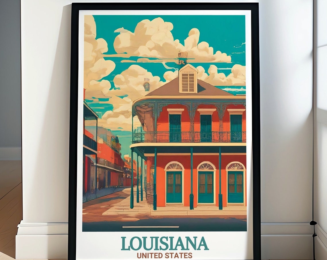 Louisiana Travel Art French Quarter Posters New Orleans Wall Decor French Quarter Travel Posters New Orleans Wall Art