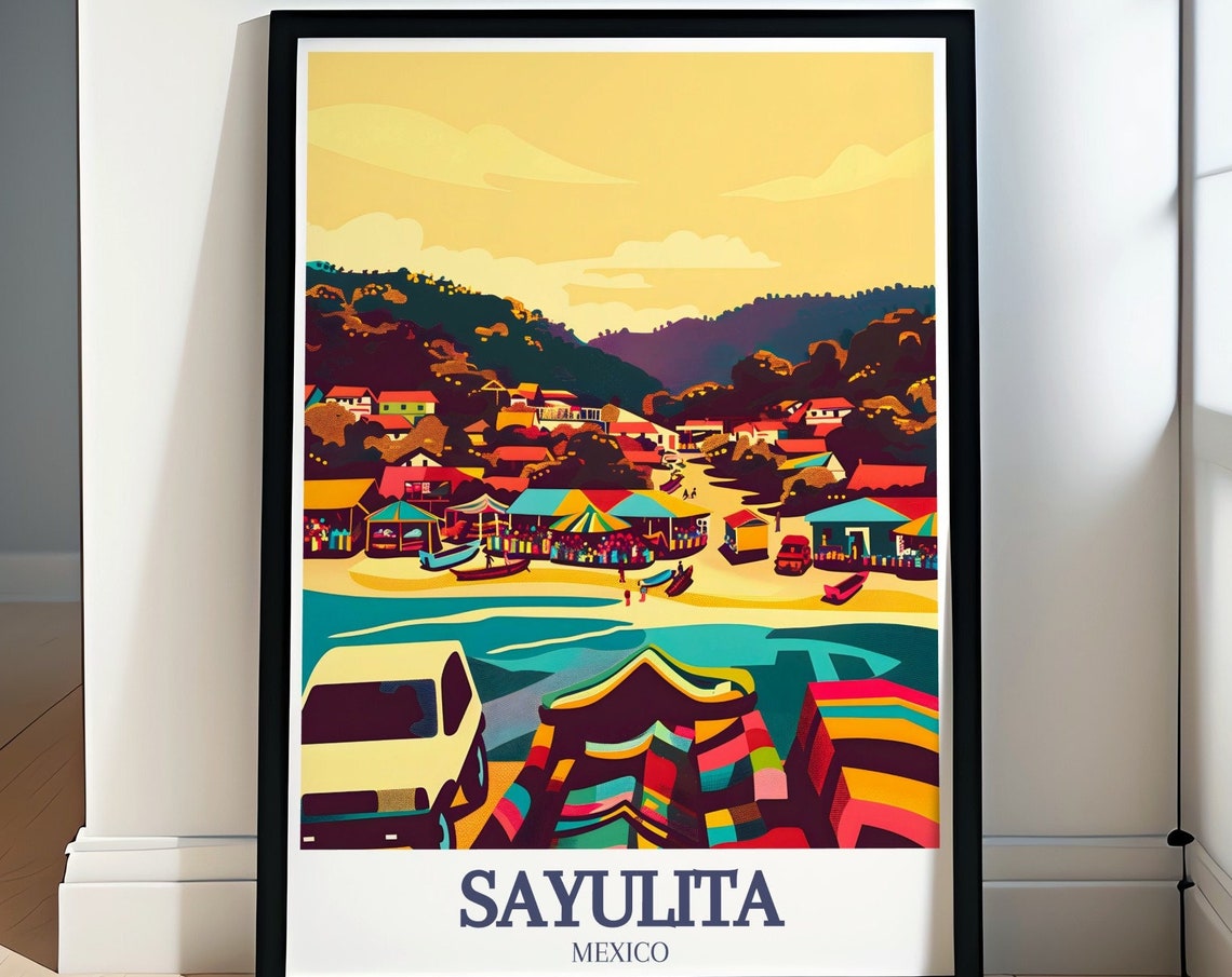 Sayulita Wall Art Sayulita Market Travel Print Sierra Madre Occidental Art Sayulita Poster Sayulita Travel Posters
