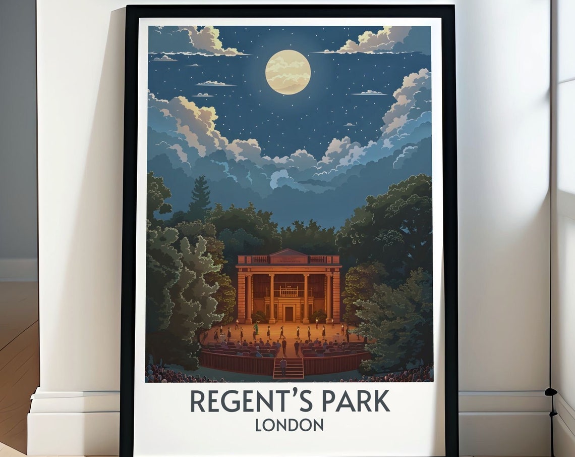 Regents Park London Open Air Theatre Under A Full Moon Poster