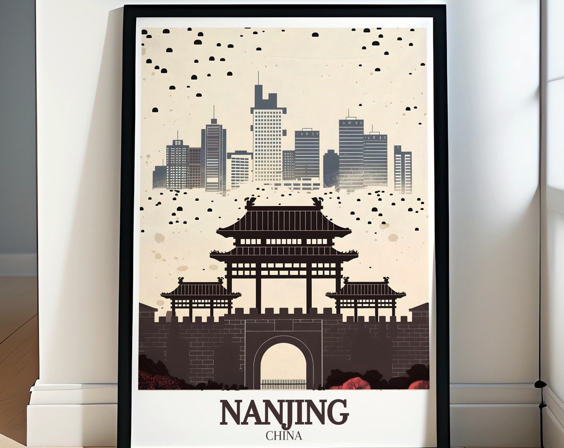 Nanjing Urban Art Print Zhonghua Gate Grandeur Art Asian Travel Posters Nanjing Photo Prints Nanjing Urban Art