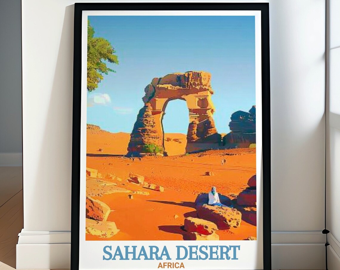 Tassili Rock Arch Sahara Desert Algeria Africa Travel Poster