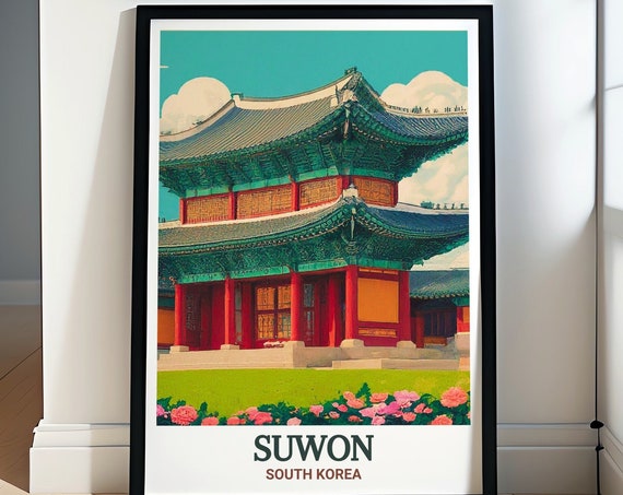 Suwon Travel Prints Royal Splendor Art Hwaseong Haenggung Palace Travel Wall Art Suwon Art Collection