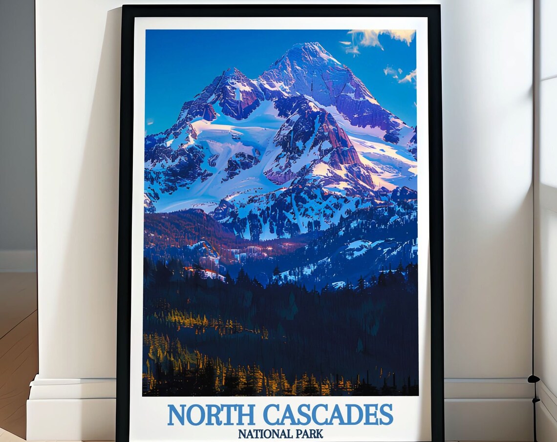 Mount Shuksan Snowy Twin Summit Pine Forest National Park Poster