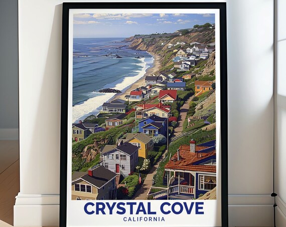 Crystal Cove Cliffside Beach Cottages Overlooking the Pacific Travel Poster