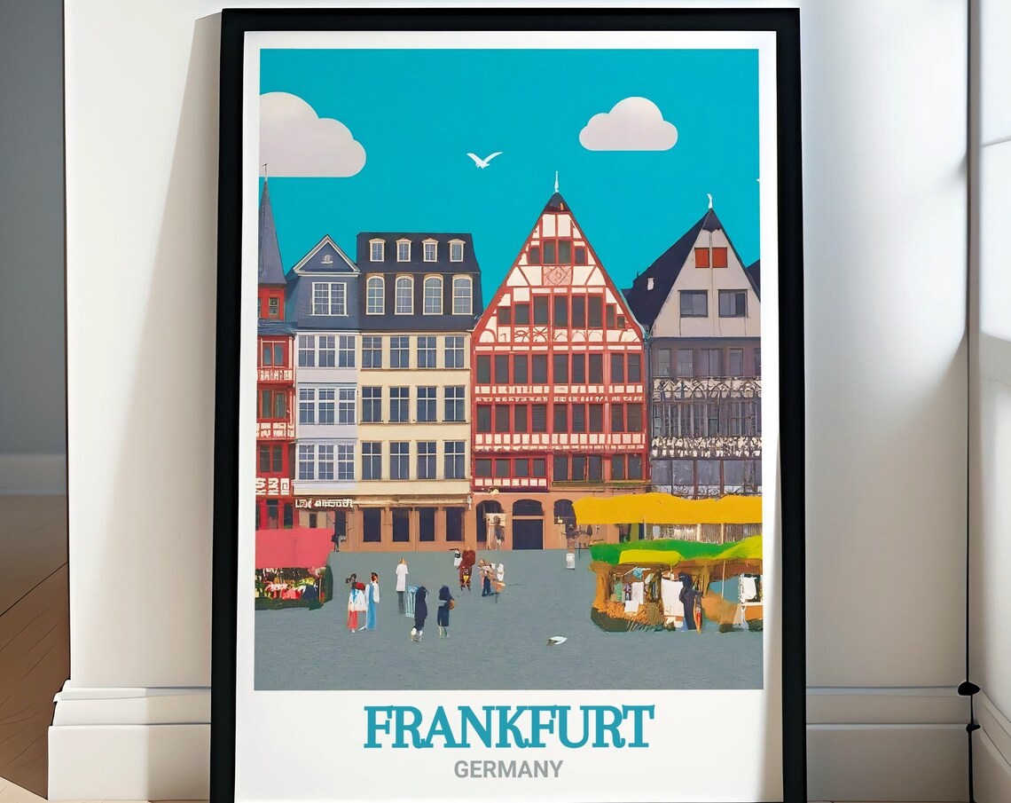 Frankfurt Romerberg Half Timbered Houses Old Town Square Poster