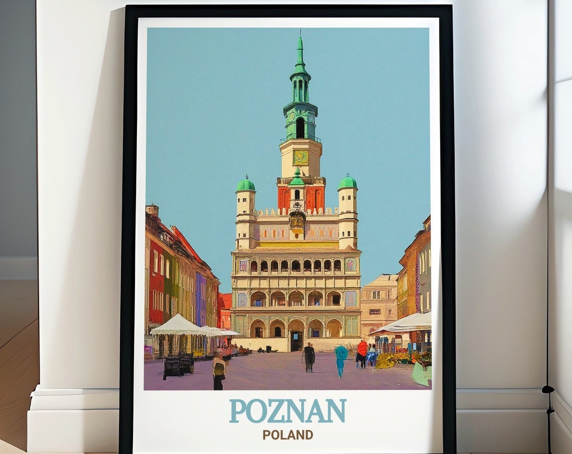Poznan Wall Art Pozna Town Hall Travel Poster Pozna Travel Gift Pozna Town Hall Decor Pozna Town Hall Wall Art
