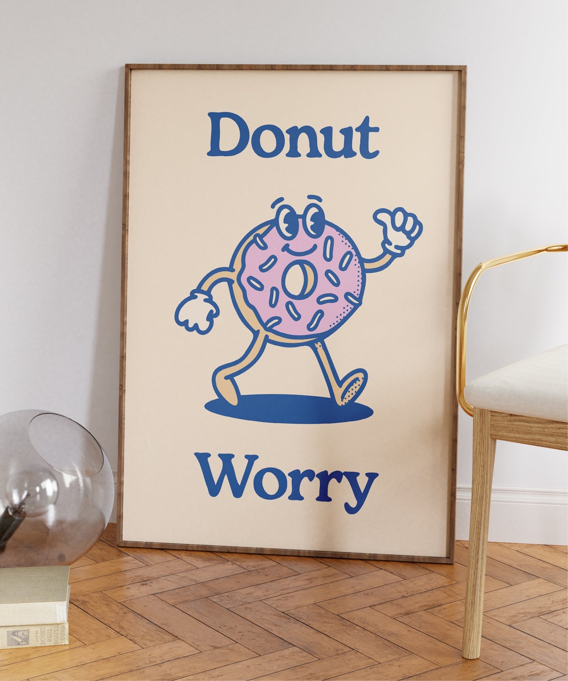 Donut Worry Retro Quote Art Print - Image 7